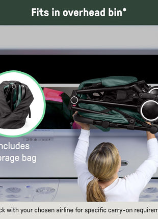 Ingenuity 3D Travelmate Pro Lightweight Travel Stroller with Fold-Away Ride-On Board for Toddlers, Airplane Overhead Bin Compatible, Car Seat Ready, One-Hand Fold