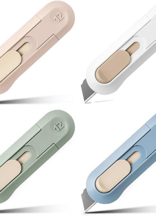 4pcs Utility Knife Box Cutters, Retractable Letter Opener, Sharp Cartons Cardboard Cutter Razor Knife for Christmas, Smooth Mechanism Perfect for Office and Home Use