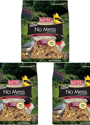 Kaytee Wild Bird Ultra No Mess Nut & Fruit Food Seed Blend For Blue Jays, Woodpeckers, Juncos, Cardinals, Grosbeaks, Sparrows, and Finches, 5.5 Pound