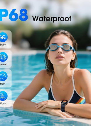 DAVIKO Pedometer Watch Senior Friendly No App/Phone Required, Waterproof Fitness Tracker Watch with Step Counter Calories/Sleep Tracker for Walking Running for Men Women