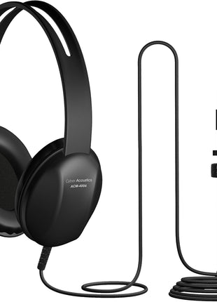 Cyber Acoustics Lightweight 3.5mm Headphones - Great for use with Cell Phones, Tablets, Laptops, PCs, Macs (ACM-4004)