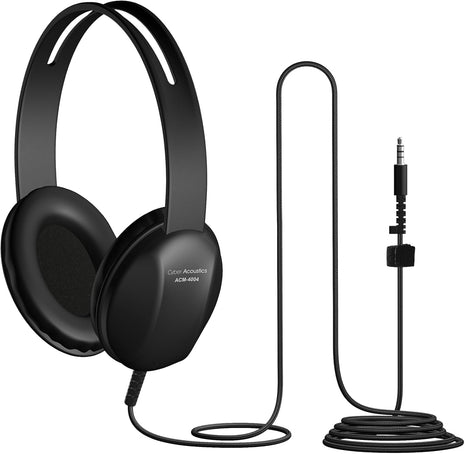 Cyber Acoustics Lightweight 3.5mm Headphones - Great for use with Cell Phones, Tablets, Laptops, PCs, Macs (ACM-4004)