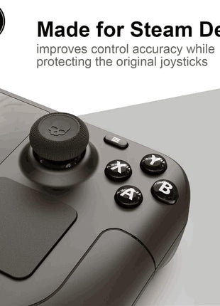 Skull & Co. Skin, CQC and FPS Thumb Grips Joystick Cap Analog Stick Cover for Steam Deck/OLED and ROG Ally, Ally X- Black, Set of 6