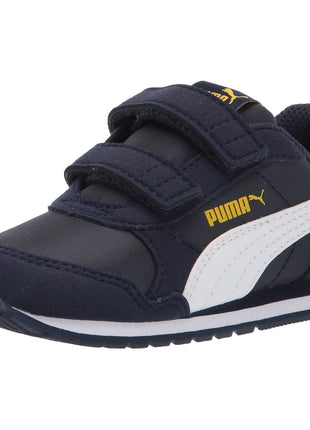 PUMA Kids ST Runner Hook and Loop Sneaker, Gray Echo Navy, 9 US Unisex Toddler