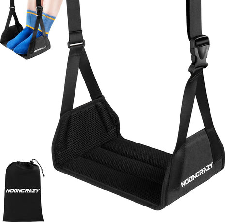 Airplane Foot Fammock, No Collapse Thickened Bamboo Plane Foot Rest Travel | Portable Airplane Foot Sling Wing with Thickened Foam & Carry Bag, Long-Flight Travel Essential Designed to Relax Your Feet