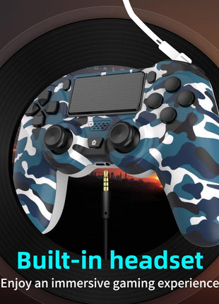 YsoKK 2 Pack Wireless Controller for Ps4/Slim/Pro with 1000mah Battery/Dual Vibration/Audio Jack/6-axis Motion Sensor(Camouflage Green and Camouflage Blue)