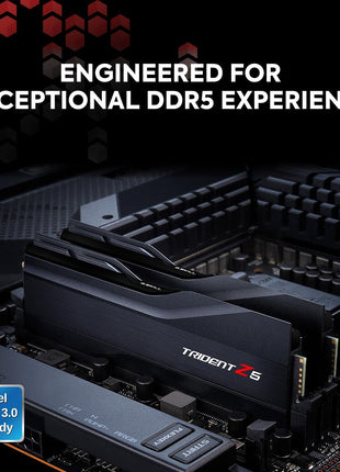 G.SKILL Trident Z5 Series DDR5 RAM (Intel XMP 3.0) 32GB (2x16GB) 7600MT/s CL36-46-46-121 1.40V Desktop Computer Memory U-DIMM - Matte Black (F5-7600J3646G16GX2-TZ5K)