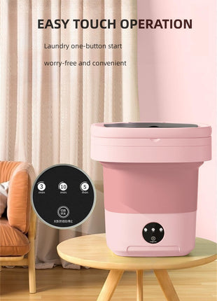 Portable Washing Machine, Mini Washer,16L Upgraded Large Capacity Foldable Washer.Deep Cleaning of Underwear, Baby Clothes and Other Small Clothes.Suitable for Apartments, Dormitories, Hotels.(Pink)