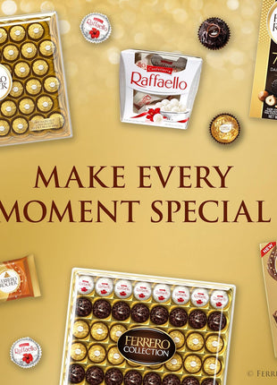 Ferrero Rocher Gourmet Hazelnut Milk Chocolate Gift Box, 42 Individually Wrapped Chocolates, 18.5 oz