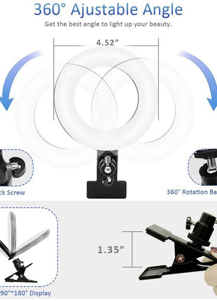 Video Conference Lighting Kit, Ring Light for Monitor Clip On | for Remote Working, Distance Learning,Zoom Calls, Self Broadcasting and Live Streaming, Computer Laptop Video Conferencing