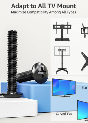 MOUNTUP Universal TV Mounting Hardware Kit Fits Most LED LCD OLED 4K TVs, Includes M4 M5 M6 M8 TV Screws, Spacers, Washers for TVs/Monitor Mounting up to 80 inches, MU0041