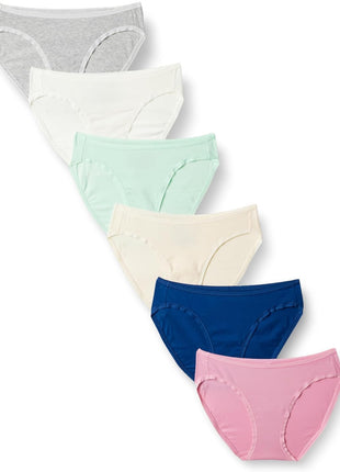 Amazon Essentials Women's Breathable Cotton Bikini Brief Underwear with Full Coverage, Multipacks