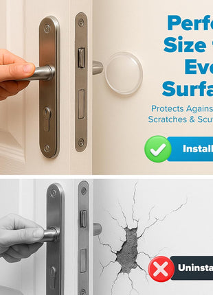 Door Stoppers (Medium) 2" - Door Stop for Wall with Strong Back Adhesive - Quiet and Shock Absorbent Silicone Wall Protectors from Door Knobs - Protects Every Surface - (Clear | 6 PCS)