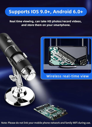 Magnifying Glass with Light Portable Handheld USB Digital Microscope Macro Camera 2.0 inch IPS Color Screen Fixed Focus, 200w Pixel, 500x Magnification, Compatible with Windows, Mac OS