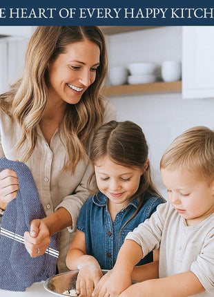 Lane Linen Kitchen Towel Set, 6 Pack 100% Cotton Hand Towels for Kitchen, Dish Towels for Drying Dishes, Lint Free, 14"x25", Good for Cleaning Windows, Ceramic Surface, Glass Stovetops - Blue Chambray