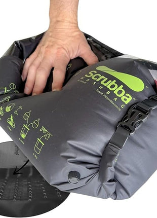 Scrubba Wash Bag Patented Washboard-in-a-BagTM 5 oz Travel Clothes Washer | Pack Light, Wash Anywhere Fast, Internal Washboard, Machine-Quality Wash, No Electricity, Camping, Backpacking, RV, Cruises