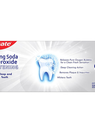 Colgate Baking Soda & Peroxide Toothpaste - Whitens Teeth, Fights Cavities & Removes Stains, Brisk Mint, 6 Ounce (Pack of 2)