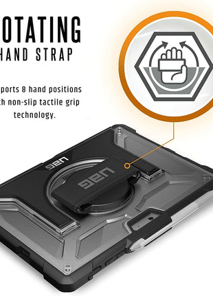 URBAN ARMOR GEAR UAG Designed for Microsoft Surface Go 4 / Surface Go 3 / Surface Go 2 / Surface Go Case 10.5" Plasma w/Hand Strap & Shoulder Strap Feather-Light Rugged Military Drop Tested Cover Ice