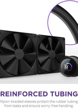 NZXT Kraken 280-280mm AIO Liquid CPU Cooler, LCD - Black | 280mm AIO with a customizable 1.54-inch square LCD. Monitor temps or show custom art, all controlled through CAM.