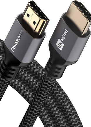 PowerBear 4K HDMI Cable 10 ft | High Speed Hdmi Cables, Braided Nylon & Gold Connectors, 4K @ 60Hz, Ultra HD, 2K, 1080P, ARC & CL3 Rated | for Laptop, Monitor, PS5, PS4, Xbox One, Fire TV, & More
