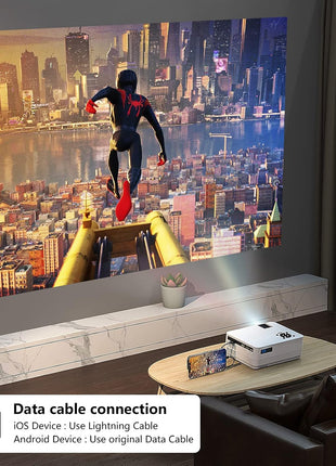 Native 1080P Projector with WiFi and Two-Way Bluetooth, Full HD Movie Projector for Outdoor Movies, 300" Display Projector 4k Home Theater, Compatible with iOS/Android/PC/XBox/PS4/TV Stick/HDMI/USB