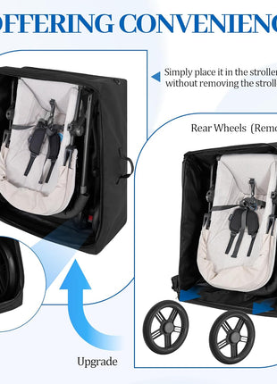 Stroller Bag Compatible with UPPAbaby Vista V2/Vista V3/Cruz V2/Cruz V3 | Stroller Travel Bag Heavy Duty Gate Check Stroller Bag with Delectable Shoulder Strap and Handle for Parents