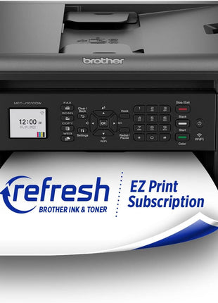 Brother MFC-J1010DW Wireless Color Inkjet All-in-One Printer, Duplex Printing, Mobile & Cloud Print, Compact Design, 1.8" Color Display, Works with Alexa | Automatic duplex printing, Cloud integration