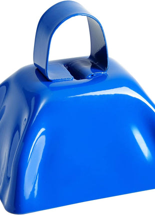 BLUE PANDA 12 Pack 3-inch Cowbells with Handle, Blue Hand Percussion Cow Bells Noise Makers for Sporting Events, Football Games and Celebrations - Cowbell Noise Maker