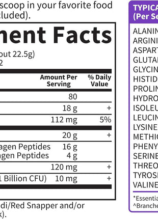 Garden of Life Marine & Grass-Fed Collagen Peptides Powder Supplement (Type I, III) with Probiotics, BCAAs & Hyaluronic Acid for Radiant Hair, Skin & Nails – Unflavored, 20g per serving, 12 Servings