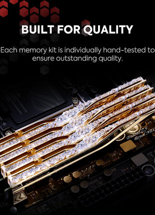 G.SKILL Trident Z5 Royal Neo Series DDR5 RAM (AMD EXPO) 32GB (2x16GB) 6400MT/s CL30-39-39-102 1.40V Desktop Computer Memory U-DIMM - Gold (F5-6400J3039G16GX2-TR5NG)