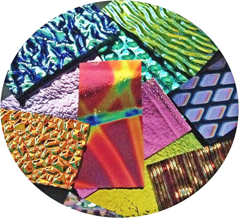 Assorted Dichroic on Black Glass Pieces 96 COE - 4oz