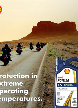 Shell Rotella T6 Full Synthetic 5W-40 Diesel Engine Oil, 1 Gallon (3 Pack)