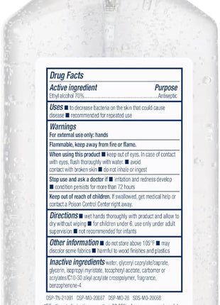 Germ-X Advanced Hand Sanitizer, 34 Fl Oz (1 Liter), Less Drying Moisturizing Clear Gel, No Rinse Formula, Large Family Size Pump Bottle