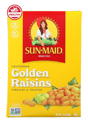 Sun Maid California Golden Raisins   12 oz Sharing Size Box   Dried Fruit Snack for Lunches, Snacks, and Natural Sweeteners