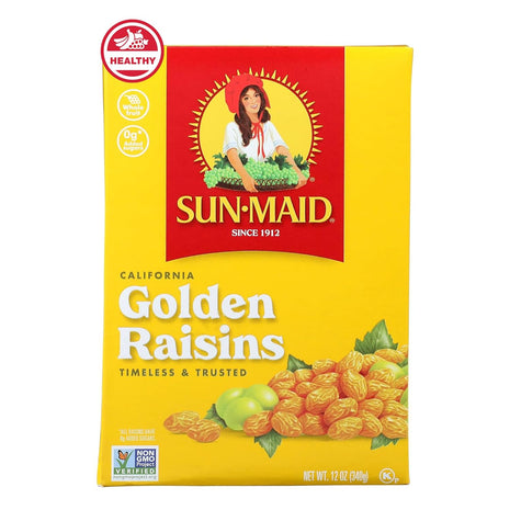 Sun Maid California Golden Raisins   12 oz Sharing Size Box   Dried Fruit Snack for Lunches, Snacks, and Natural Sweeteners