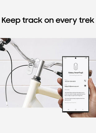 Samsung Galaxy SmartTag2, Bluetooth Tracker, Smart Tag Tracking Device, Item Finder for Keys, Wallet, Luggage, Pets, Use w/ Phones and Tablets Android 11 or Later, 2023, 1 Pack, White