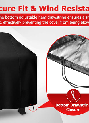 i COVER Grill Cover, 58 inch BBQ Grill Cover for Outdoor Grill, Anti-UV & Fade Resistant Gas Grill Cover, Waterproof Barbecue Grill Covers for Weber, Char-Broil, Nexgrill and More, Black