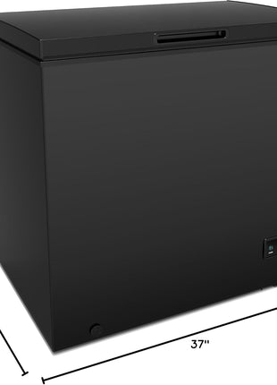 FRIGIDAIRE EFRF7003-BLACK Chest Deep Freezer, 7 Cu. Ft, Black Adjustable Thermostat-Removable Vinyl Coated Wire Basket-Easy Defrost Drain