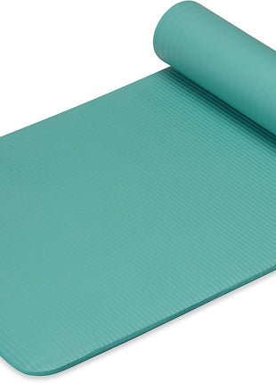 Gaiam Yoga Mat, Pilates & Exercise Mat, Thick 2/5 inch (10mm) Workout Mat with Easy-Cinch Carrying Strap for Home & Gym Workouts