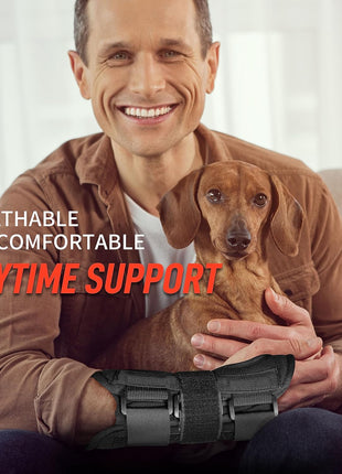FEATOL Wrist Brace Hand Brace, Carpal Tunnel Wrist Splint Night Support for Women Men, Pain Relief Support  Tendonitis, Arthritis, Sprain, Right Hand, Small/Medium