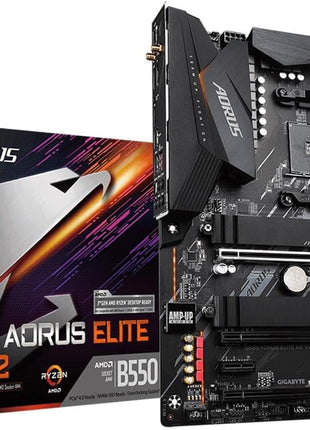 GIGABYTE B550 AORUS Elite AX V2 AMD AM4 ATX Motherboard, Supports Ryzen 5000/4000/3000 Processors, DDR4, 12+2 Power Phase, 2X M.2, PCIe 4.0, Front USB-C, WIFI6, 2.5 GbE LAN, Q-Flash Plus, RGB Fusion