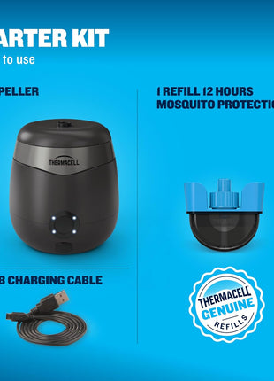 Thermacell E-Series Rechargeable Mosquito Repeller with 20' Mosquito Protection Zone; Bug Spray Alternative; Scent Free