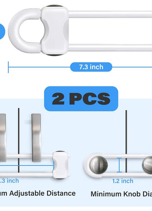 Baby Proofing Cabinets,Cabinet Locks for Babies,U-Shaped Child Locks for Cabinets, Child Proof Cabinet Latches,Child Safety Cabinet Locks with Adjustable by SPISPI (Pack of 2)