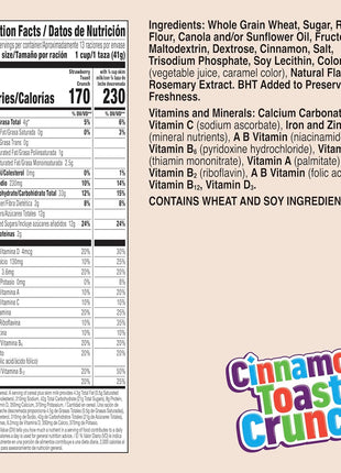 Cinnamon Toast Crunch Breakfast Cereal, Crispy Strawberry Cereal, Family Size, 18.8 oz