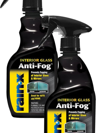 Rain-X 630543 Interior Glass Anti-Fog, 12 oz. - Prevents Fogging of Interior Glass and Mirrors, Usable on Both Automobiles and Marine Vehicles (Pack of 2)