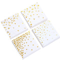 100 PK Gold Napkins   4 Assorted Designs   3 Ply Cocktail Napkins Folded 5 x 5 Inches Bar Napkins Disposable Party Napkins Paper Napkins Dinner for Wedding Baby Shower Birthday Graduation 2023