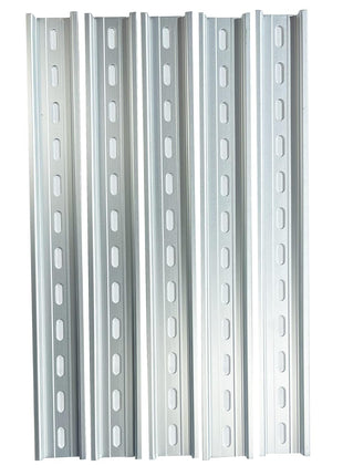 International Connector T&G 5 Pieces DIN Rail Slotted Aluminum RoHS 35mm Wide 7.5mm High (16 inch)