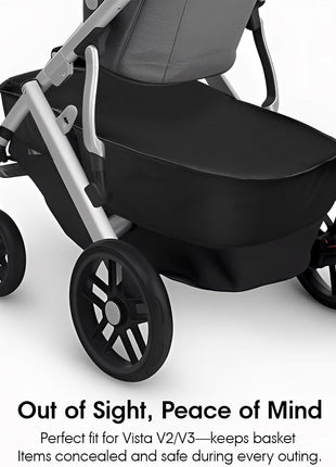 Stroller Basket Cover for UPPAbaby Vista V2 & V3 Accessories â€“ Water-Resistant Storage Protector, Conceals Items, Easy Clip-On Access