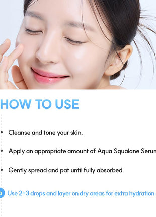 S.NATURE AQUA SQUALANE SERUM | Deeply hydrated Facial Serum for All Skin Type, Soothing, Pore Tightening and Sebum control Benefits, Korean Skin Care (1.69 Fl.Oz)