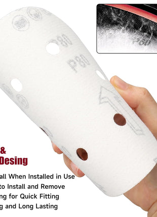 100 PCS 6 Inch Sanding Discs, 6 Hole Hook and Loop Sandpaper 60 80 120 240 400 Grit Set, Round Orbital Sand Paper Discs for Sander